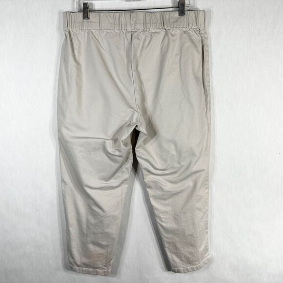 Soft Surroundings Plus Size 2X Pants Crop Ankle Elastic‎ Light Khaki Cotton 328 - Picture 2 of 8